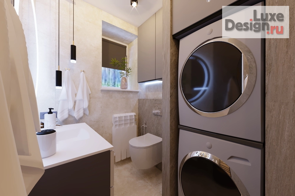 Дизайн интерьера загородного дома "Ванная комната в доме с.Богословка" (фото 2)