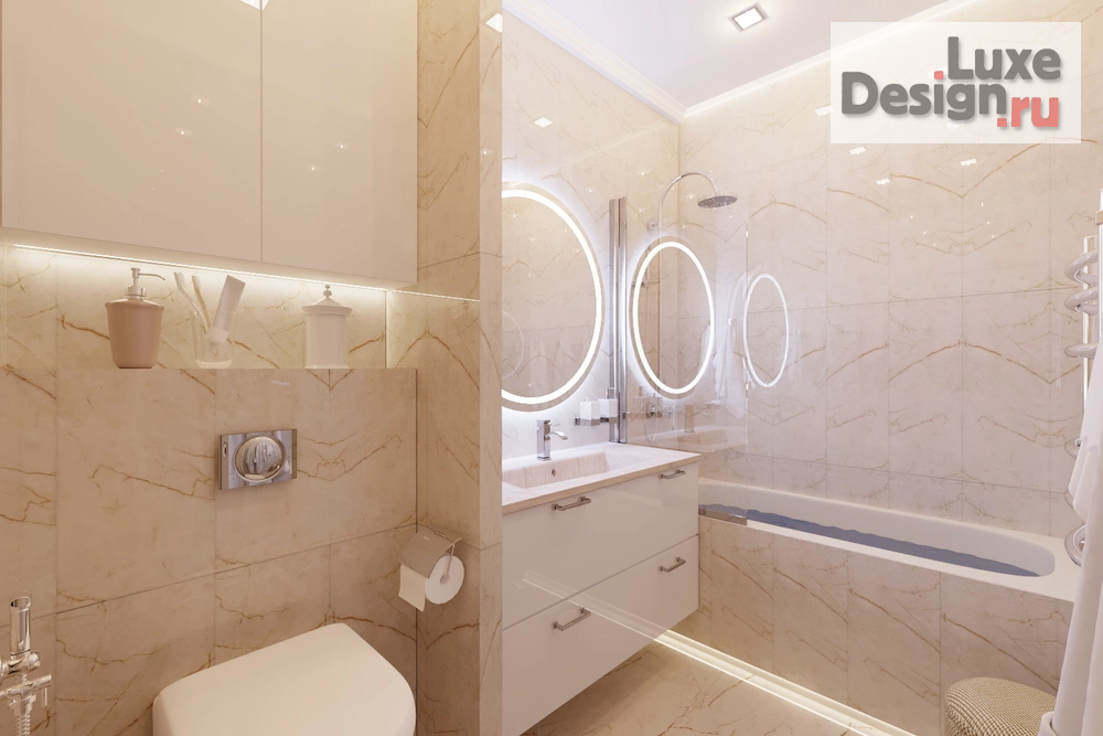 Дизайн интерьера частного дома "Ванная комната 2 этаж в доме г.Пенза" (фото 2)