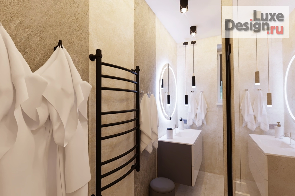 Дизайн интерьера загородного дома "Ванная комната в доме с.Богословка" (фото 3)