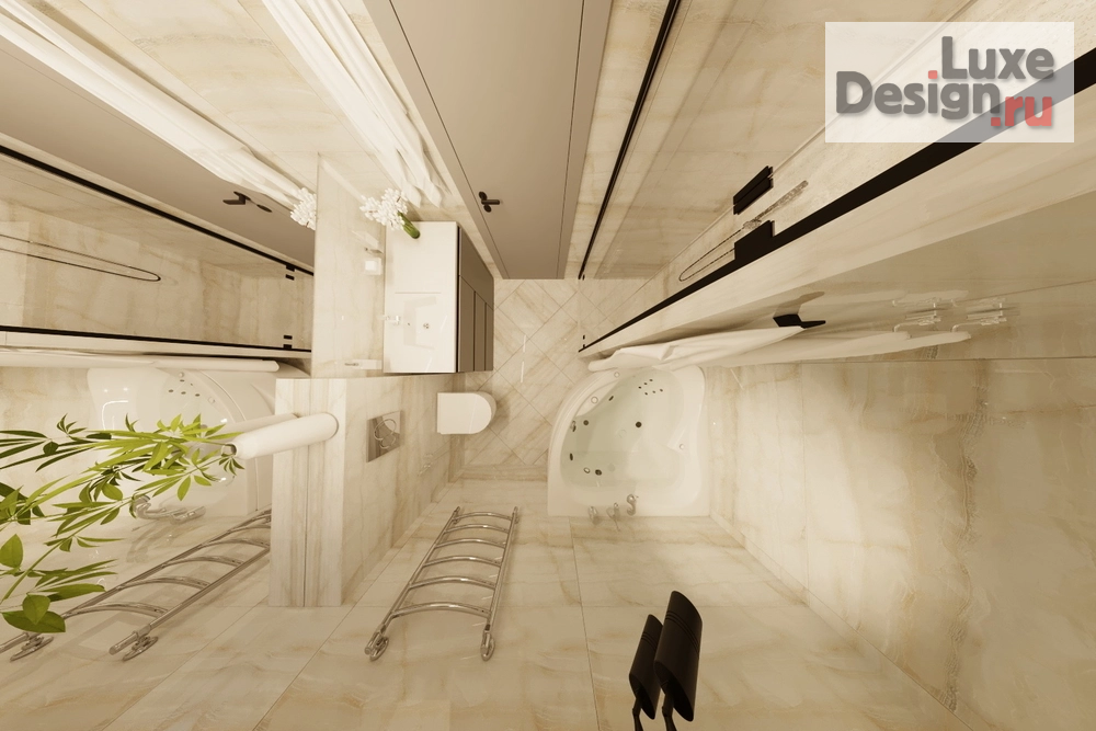 Дизайн интерьера загородного дома "Ванная комната 2 этаж в доме с.Богословка" (фото 5)