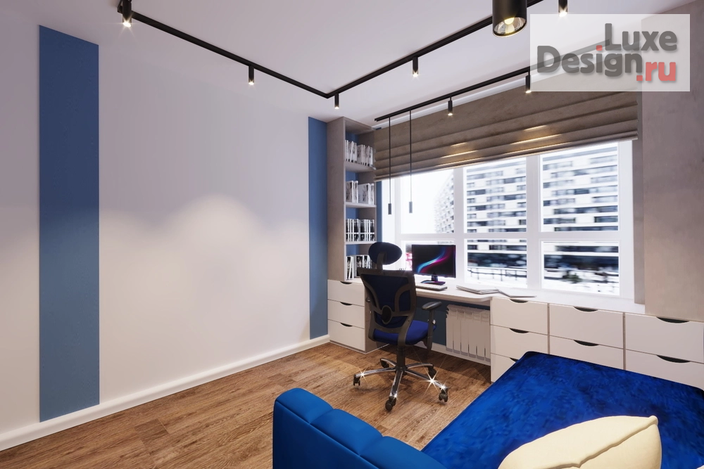 Дизайн интерьера трехкомнатной квартиры "Детская комната в 3-х комнатной квартире ЖК Фаворит" (фото 2)