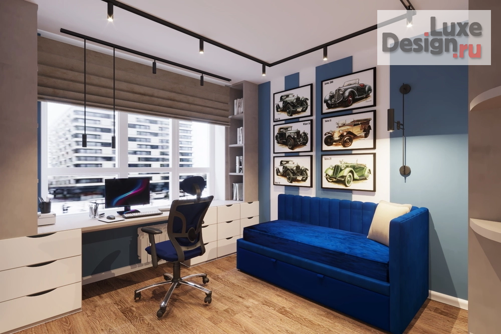 Дизайн интерьера трехкомнатной квартиры "Детская комната в 3-х комнатной квартире ЖК Фаворит" (фото 3)