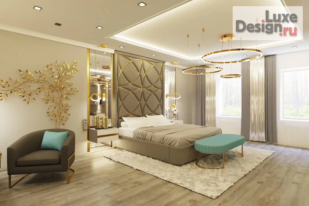 Дизайн интерьера загородного дома "Спальня 2 этаж в доме с.Елюзань " (фото 3)