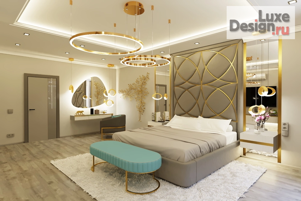 Дизайн интерьера загородного дома "Спальня 2 этаж в доме с.Елюзань " (фото 4)