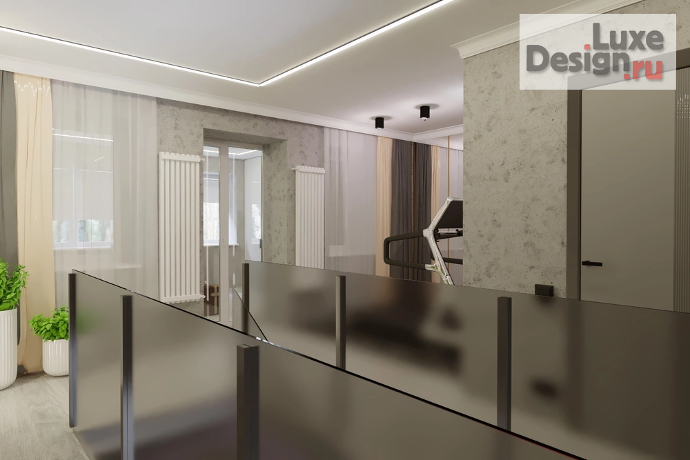 Дизайн интерьера загородного дома "Холл 2этаж в доме с.Елюзань " (фото 1)