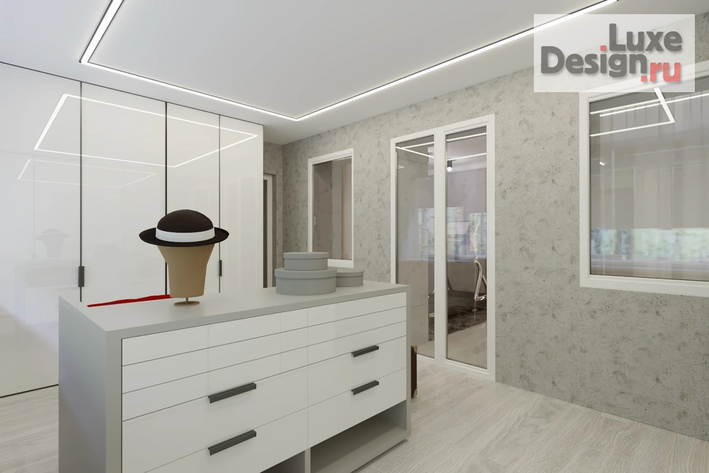 Дизайн интерьера загородного дома "Гардеробная в доме с.Елюзань" (фото 2)