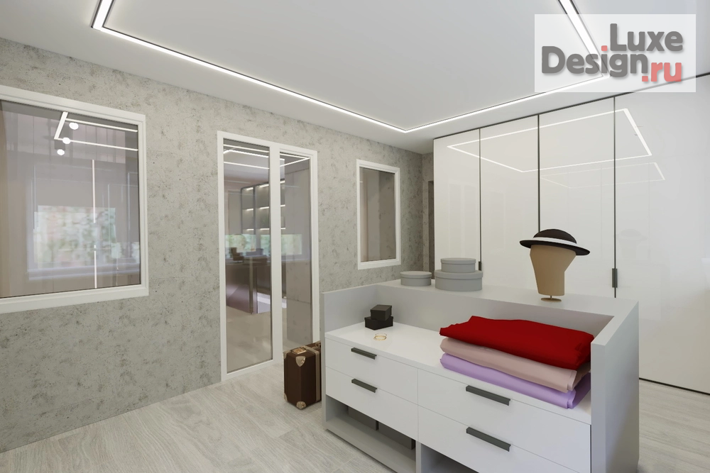 Дизайн интерьера загородного дома "Гардеробная в доме с.Елюзань" (фото 3)