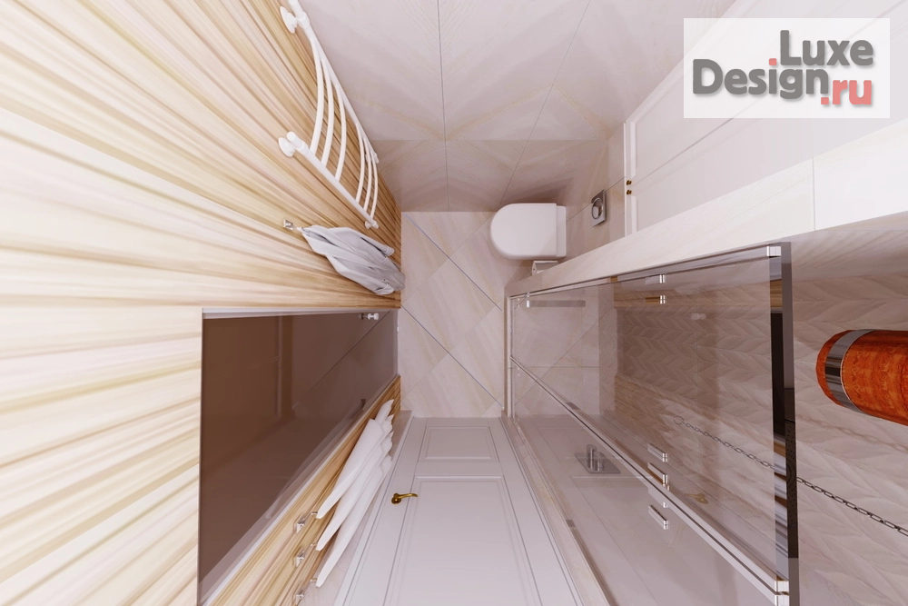 Дизайн интерьера трехкомнатной квартиры "Ванная комната в 3-комнатной квартире ЖК Фаворит" (фото 10)