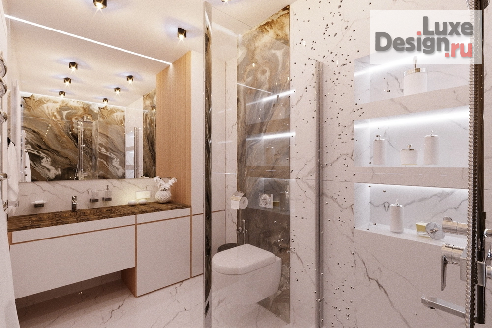 дизайн интерьера санузла "Санузел в 3 комнатной квартире г.Тамбов" (фото 1)