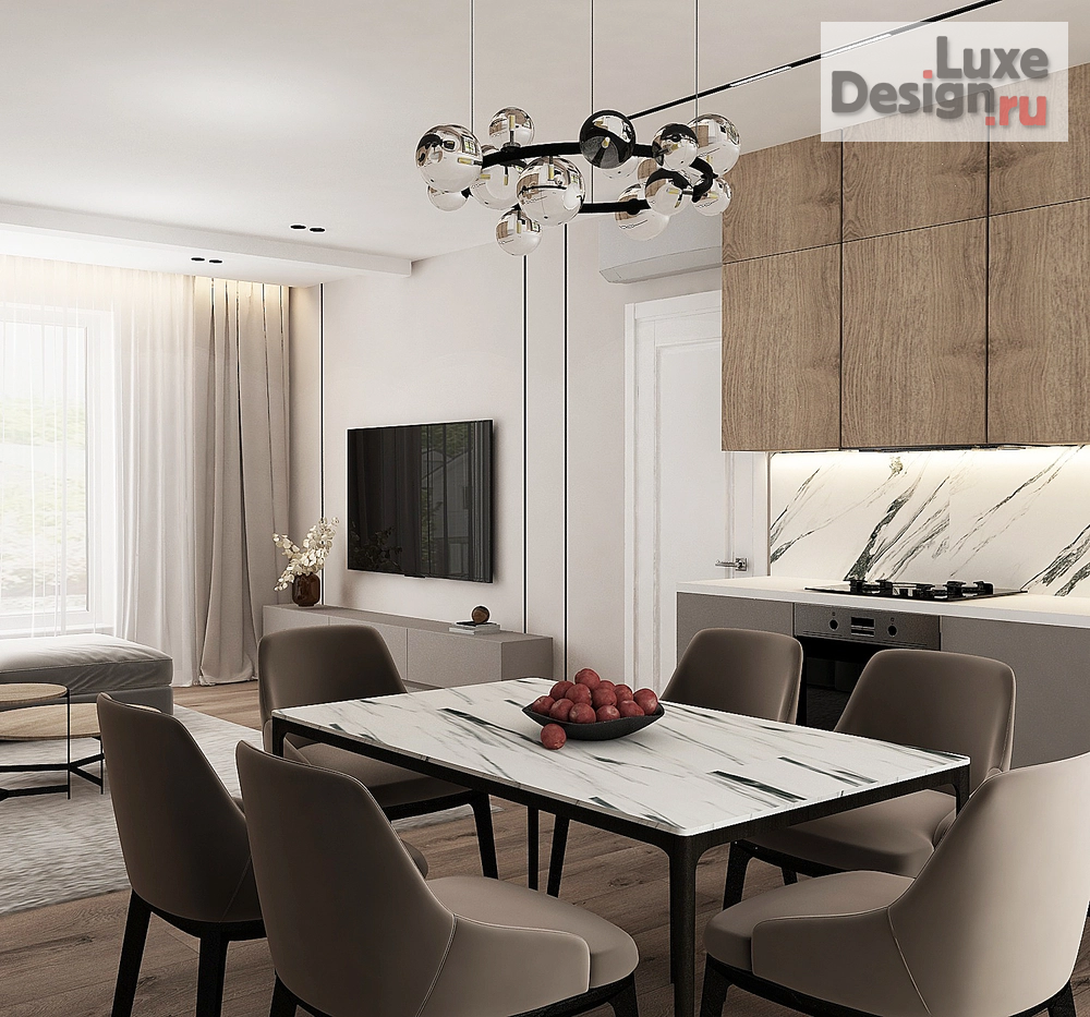 Дизайн интерьера пентхауса "Гостиная в частном доме.Зона тв" (фото 1)