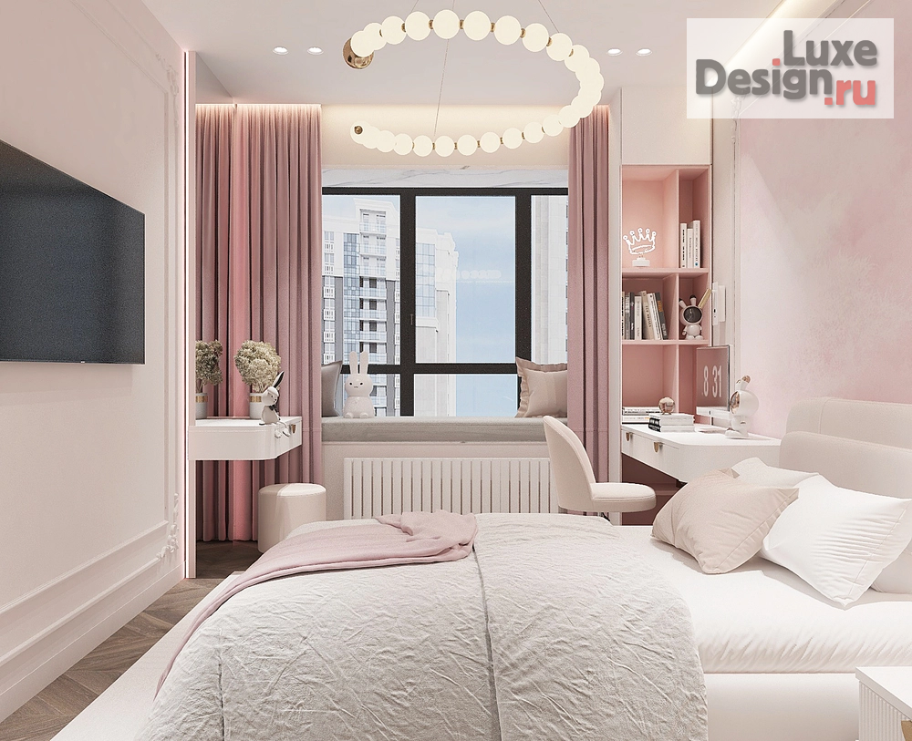 Дизайн интерьера детской "Детская для девочки 1" (фото 1)