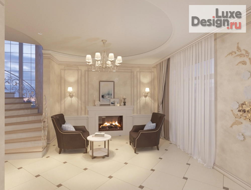 Дизайн интерьера гостиной "Дизайн гостиной частного дома" (фото 4)