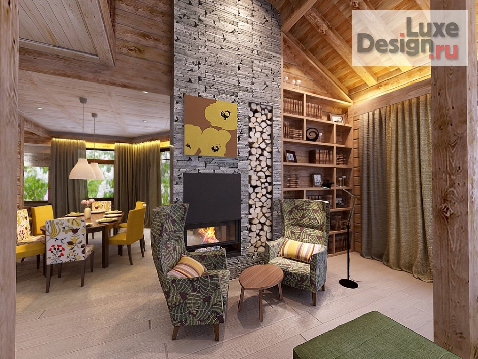 Дизайн интерьера загородного дома "Индивидуальный жилой дом с деревянным каркасом." (фото 1)