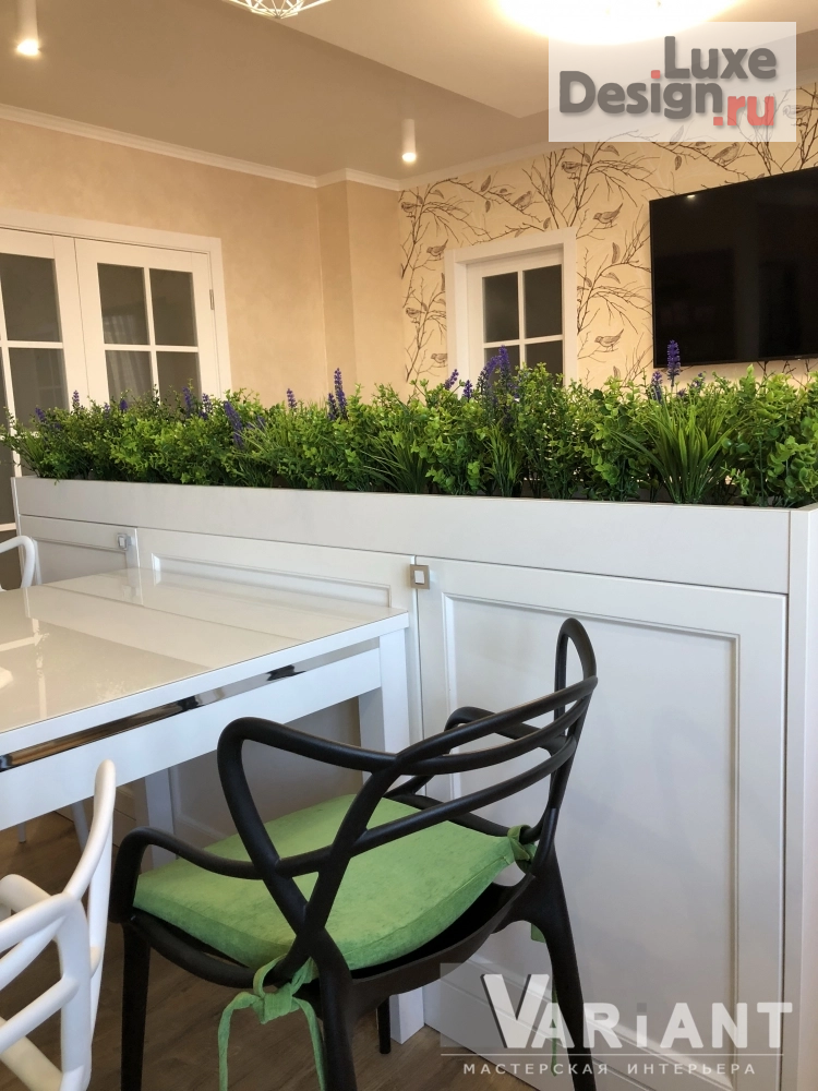 Дизайн интерьера гостиной "Комод с зеленью на кухне-гостиной" (фото 3)