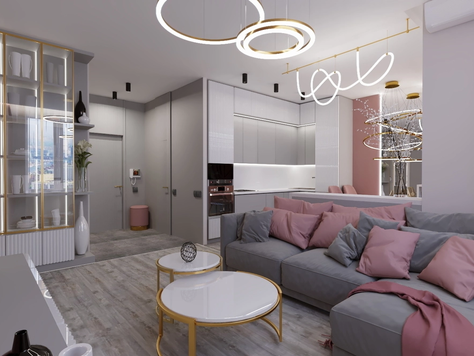 Дизайн интерьера двухкомнатной квартиры в Пензе "Современная гостиная 2-х комнатная квартира в Москве"