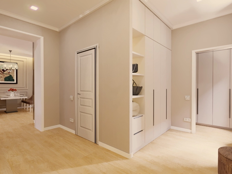 Дизайн интерьера в Пензе "Прихожая и холл 2 этажа в доме г.Пенза"