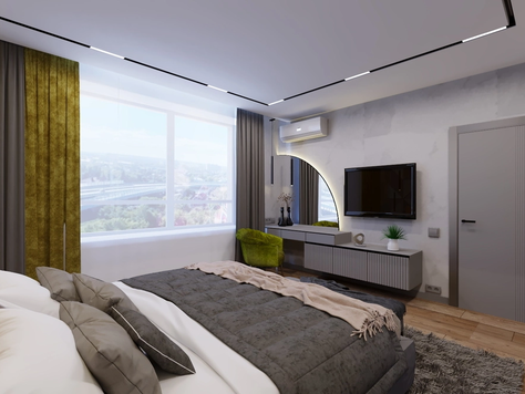 Дизайн интерьера в Пензе "Спальня в 3-х комнатной квартире ЖК Абгрейд"