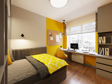 Дизайн интерьера в Пензе "Спальня подростка в доме с.Богословка"