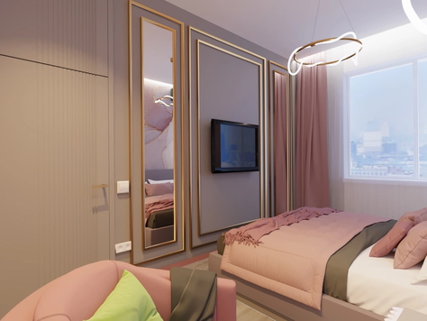 Дизайн интерьера двухкомнатной квартиры в Пензе "Спальня в 2 -х комнатной квартире г.Москва"