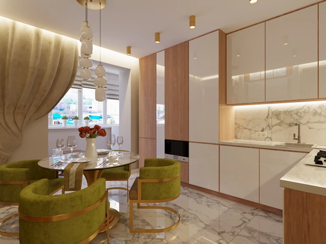 Дизайн интерьера кухни в Пензе "Кухня в 3 комнатной квартире в г. Тамбов"