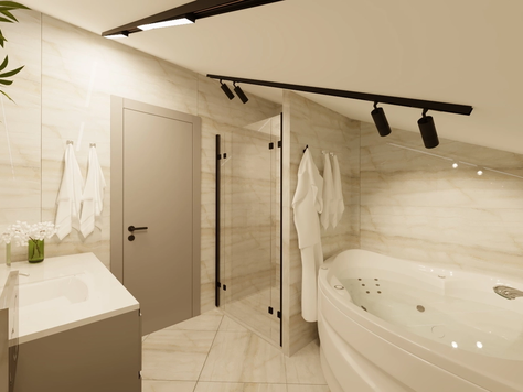 Дизайн интерьера в Пензе "Ванная комната 2 этаж в доме с.Богословка"