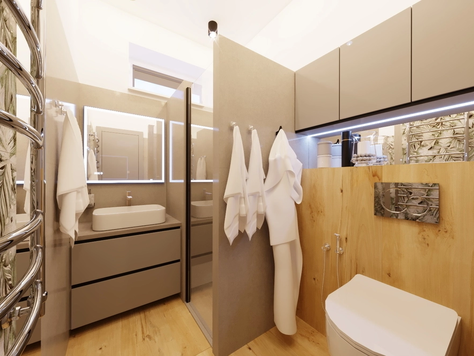 Дизайн интерьера в Пензе "Душевая комната 1 этаж в доме с. Богословка"