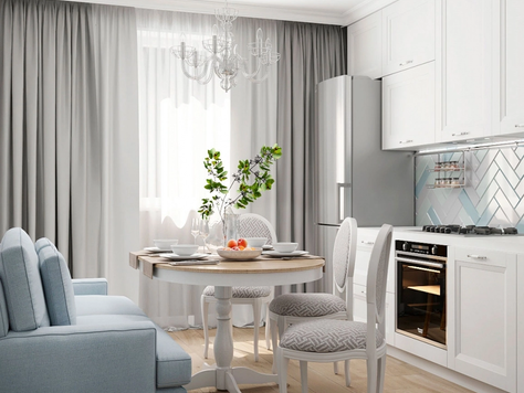 Дизайн интерьера кухни в Пензе "Кухня в нежных тонах"